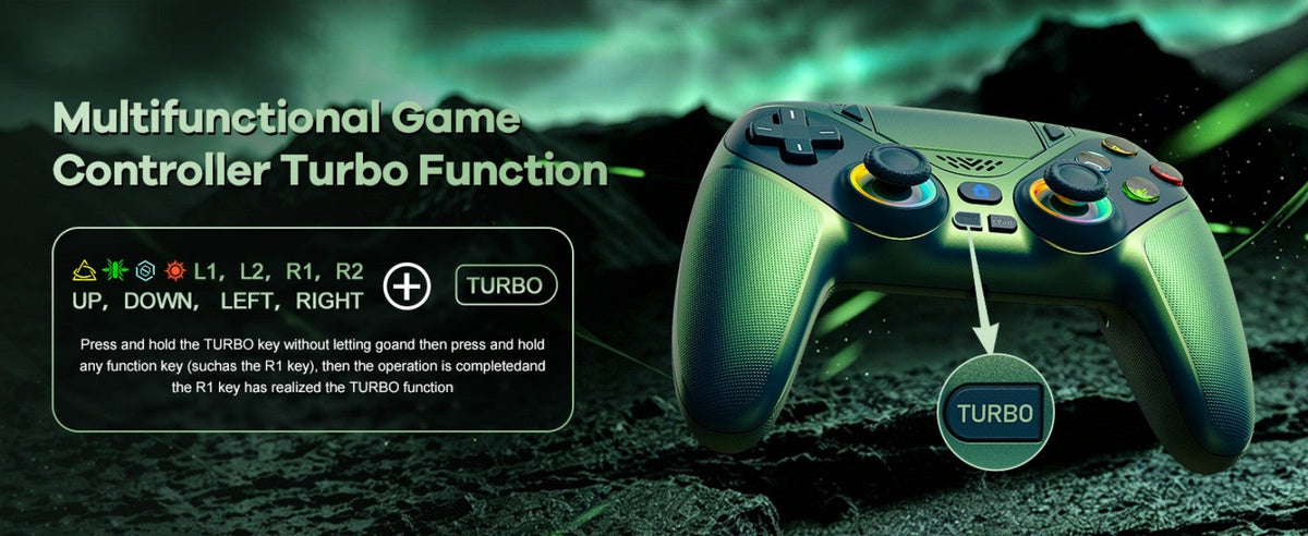 RGB Light Controller For PlayStation 5/PS5 Pro/Slim/PC Wireless Gamepad Marco/Turbo NO Drift Hall Effect Gaming Control Joystick