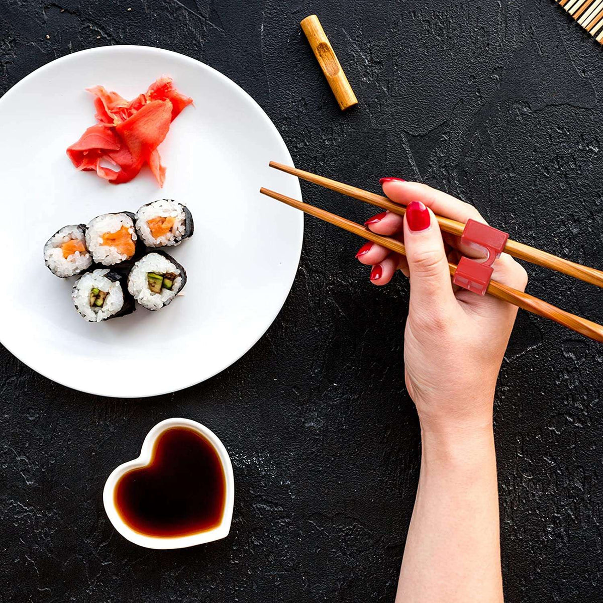 5/6PCS Reusable Chopsticks Trainers Non-Slippery Reusable and Replaceable Asian Helper for Kids Adults Beginner Each Age Learner