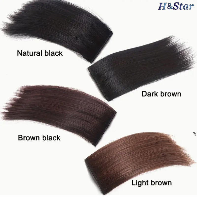 H&STAR 30cm Synthetic Short Straight Pad Invisible Hair Extension Lining of Hair Top Side Cover Hairpiece for Women