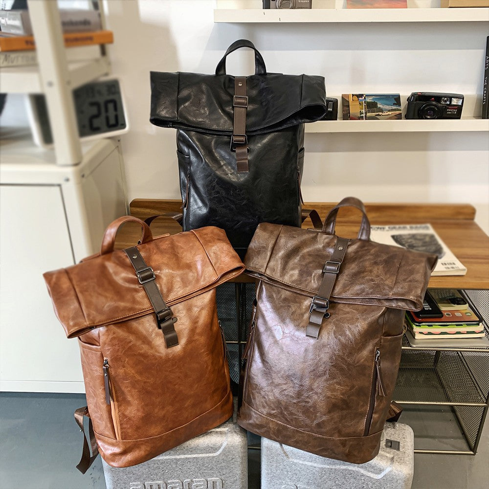 Advanced Retro Backpack for Men, Fashionable and Versatile, Trendy Brand Casual Backpack, Computer Travel Backpack