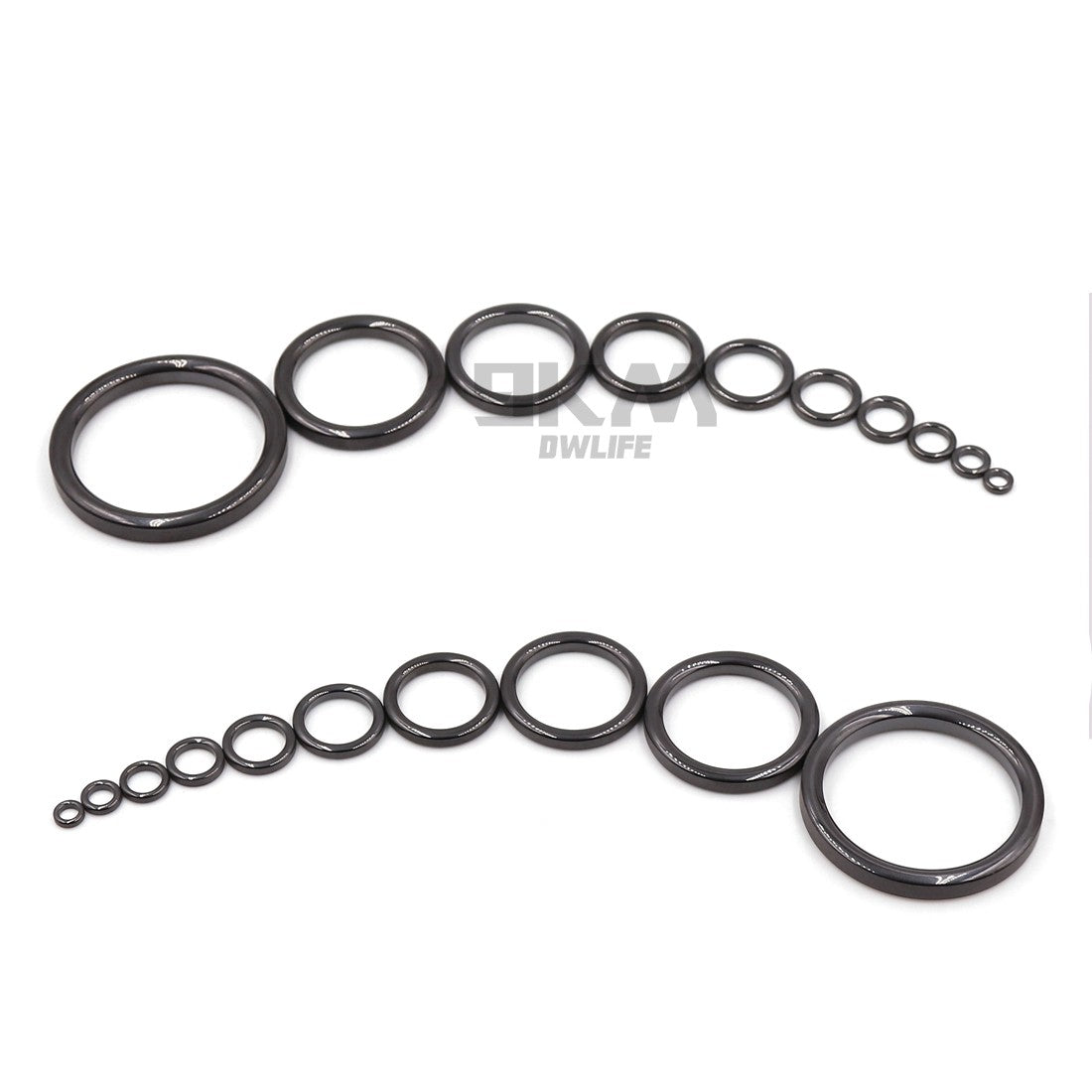 Fishing Rod Guides Ring 10Pcs~100Pcs Wear Resistant Ceramic Guide Ring Rod Repair Replacement Kit Alconite Ring Black 6mm~47.3mm