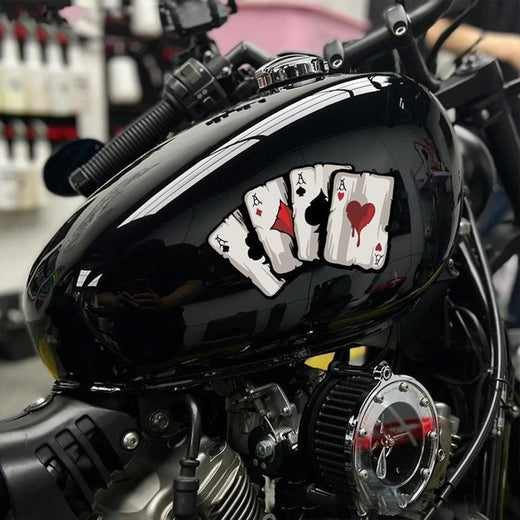 Poker Spades A Pattern Motorcycle Decals Motocross Fuel Tank Cafe Racer Body Car Windows Funny Decoration Playing Card Stickers