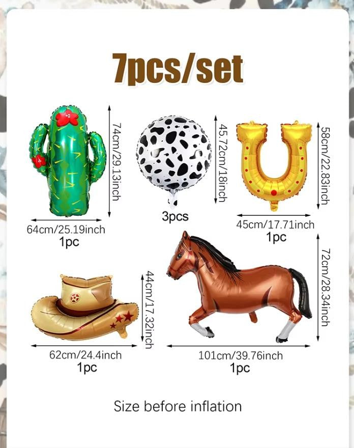 Western Party Balloons Horse Horseshoe Balloons Wild West Cowboy Rodeo Themed Birthday Party Bachelor Party Farm Decoration Gift