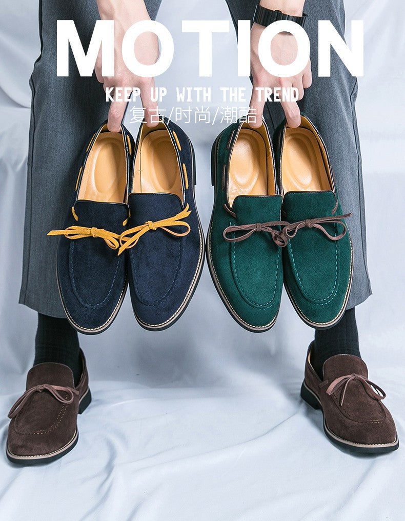 New pointed British men's business dress set with leather shoes and oversized men's shoes, fashionable and versatile