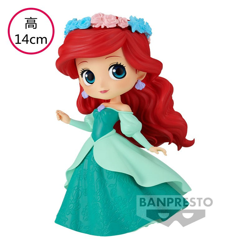 Bandai Disney The Little Mermaid Anime Qposket Characters Ariel Glitter Line Action Figure Collectible Model Toys Birthday Gift