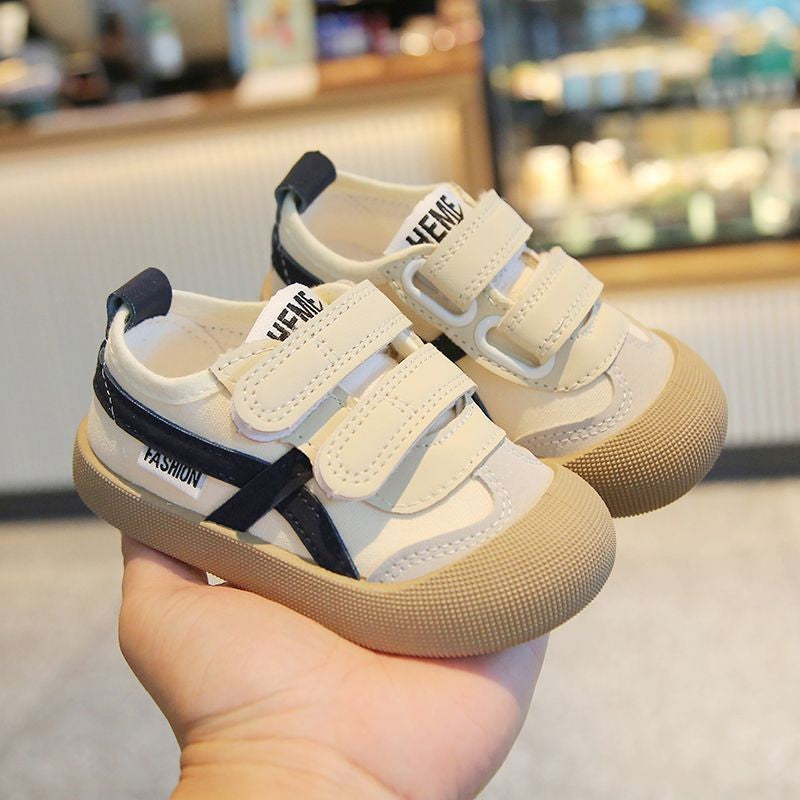 Spring and Autumn 2024 New Korean version of indoor girls canvas shoes soft-soled children's baby toddler shoes children's shoes