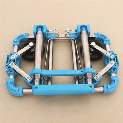 Full folding stainless steel luggage car Bearing capacity 30kg luggage Easy to carry trolley suitcase Schoolbags shopping carts