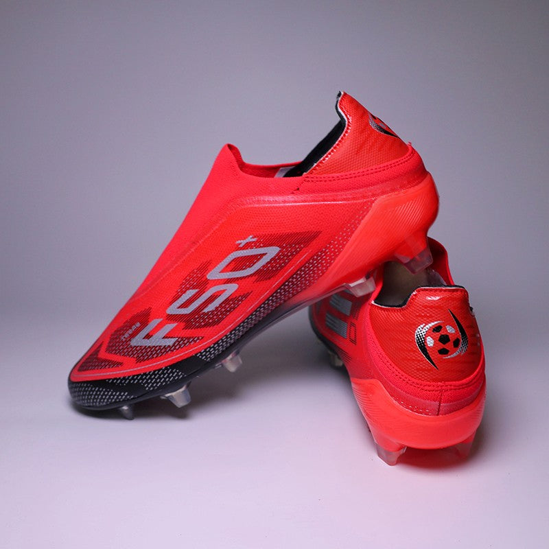 SLIP-ON Mens Soccer Shoes Non-Slip Turf Soccer Cleats for Youth Without-Lace TF/FG Training Football Boots Chuteira Campo 35-45