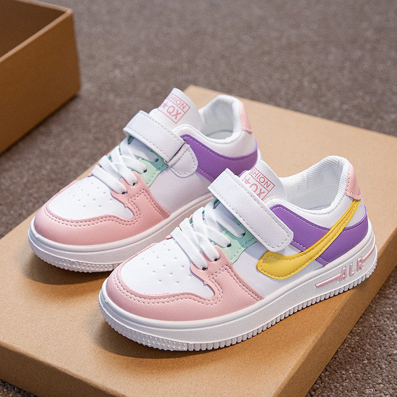 Children's Sneakers Kids Fashion Design White Non-slip Casual Shoes Boys Girls Hook Breathable Sneakers Toddler Outdoor Shoes