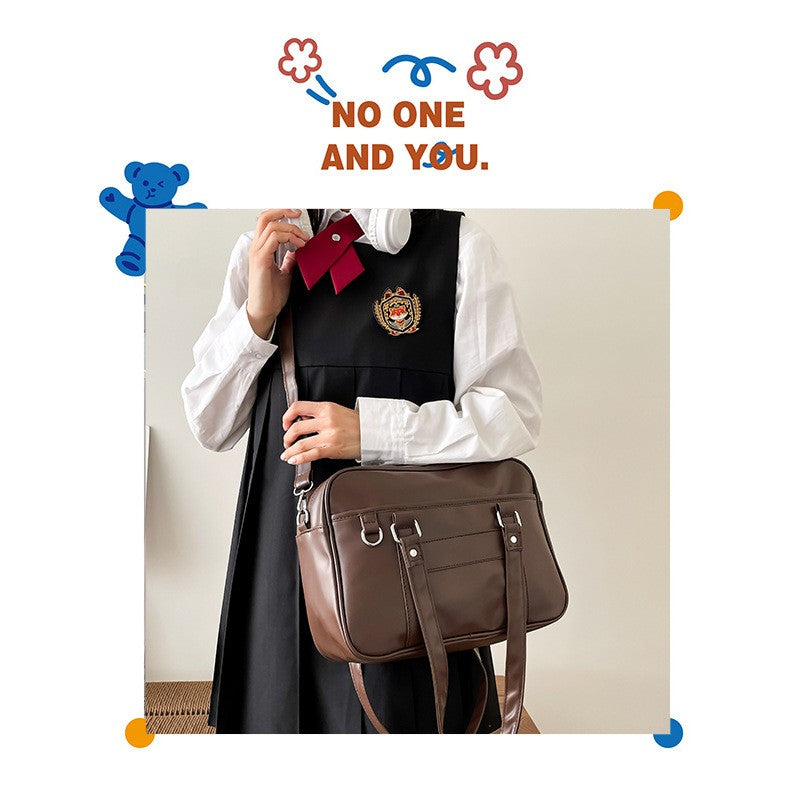 Japanese Style JK Bag Women High School Student Uniform Bag PU Leather Shoulder Bag Women Simple Handbags Crossbody Bags Itabag