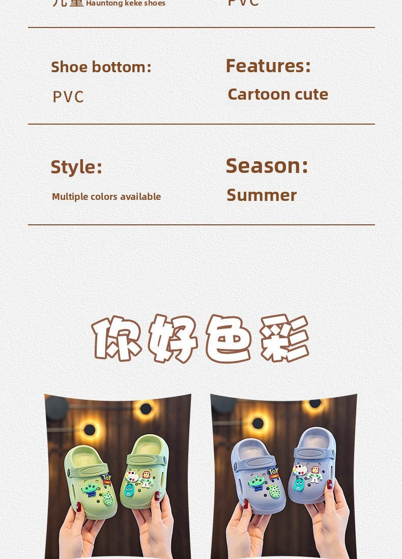 Children's Slippers New Home Girls Baby Indoor Non-slip Boys Cool Slippers Go Out Boys Hole Shoes
