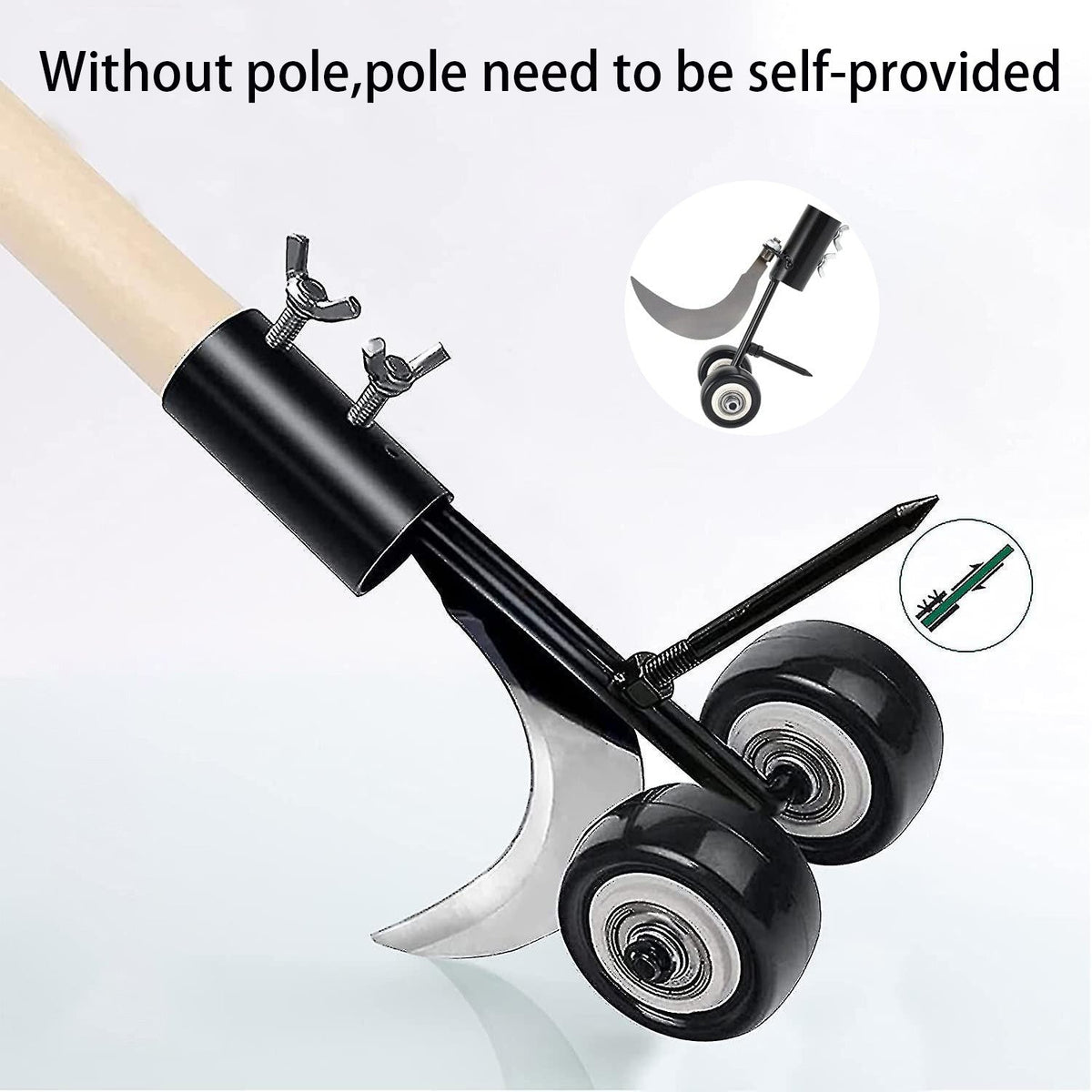 1pcs Stand-Up Manual Weed Puller with Wheels, Weed Hook, Roller Crack Weeder for Gardens, Lawns, Sidewalks, Driveways