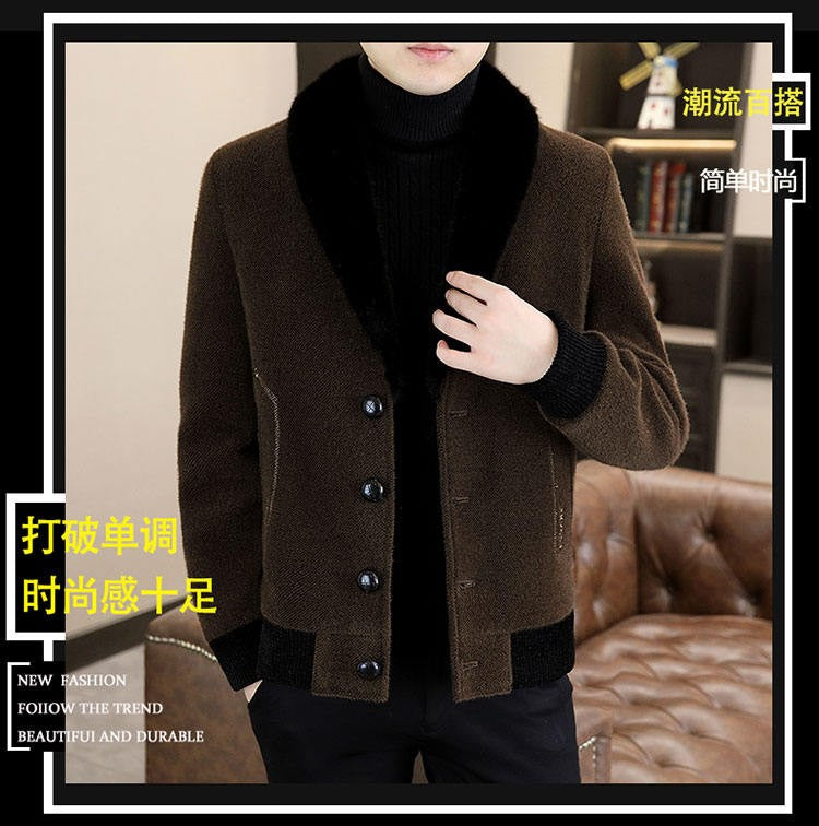 2024 Winter Woolen Jacket for Men Thick and Plush Warm Lapel Trench Coat Casual Business Wool Blends Social Streetwear Overcoat