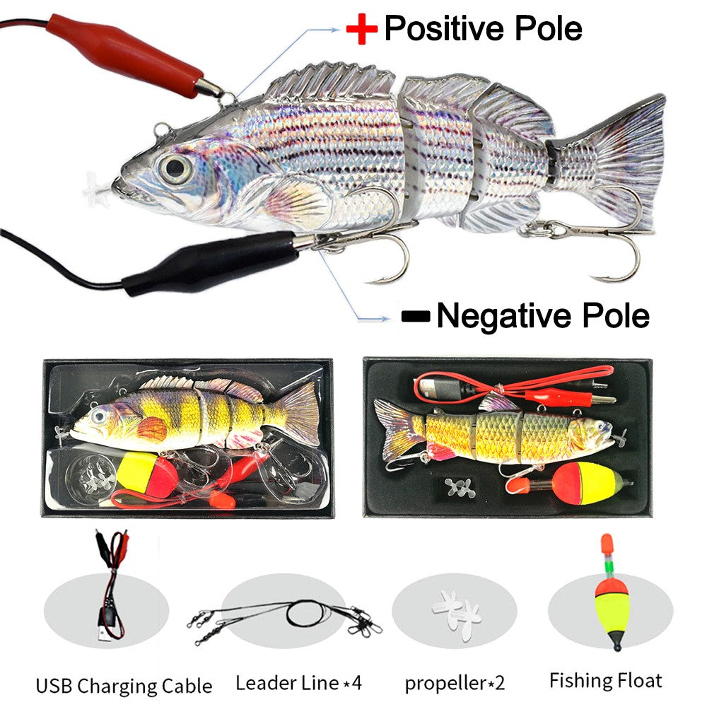 Robotic Swimming Lures 130mm 4 Segements Swimbait 35/54g Fishing Auto Electric Wobblers USB Rechargeable LED Light For Bass Pike