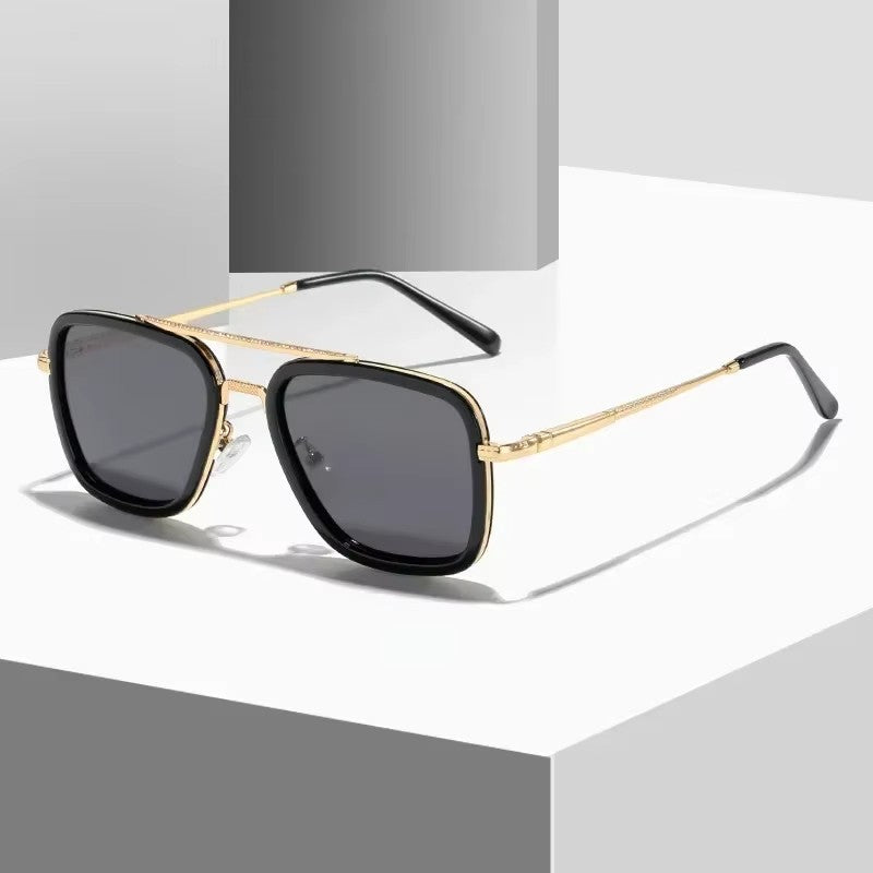 Fashion Steampunk Men Sunglasses Tony Stark Iron Man Sun Glasses Vintage Metal Eyewear Steam Punk Sunglass UV400 Male Gafas