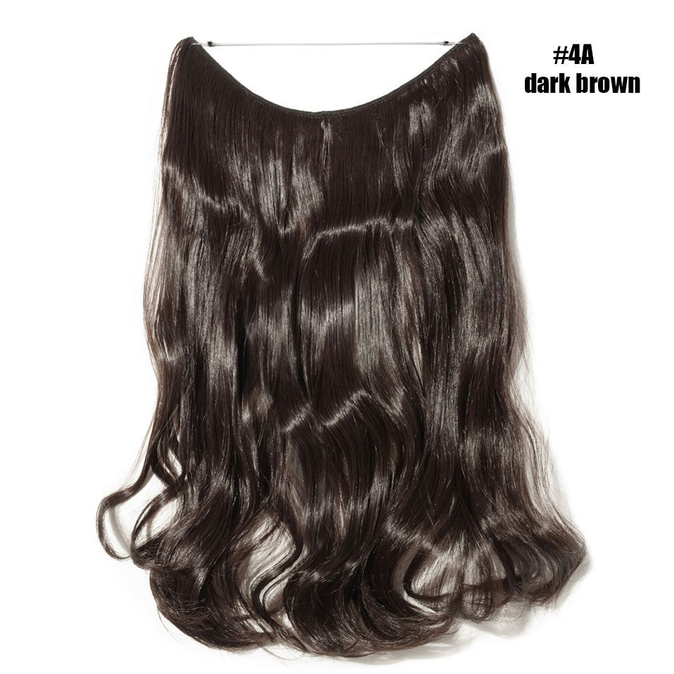 BENEHAIR Synthetic Invisible Wire No Clips In Hair Extensions Secret Fish Line Hairpieces Hair Extensions Fake Hair For Women