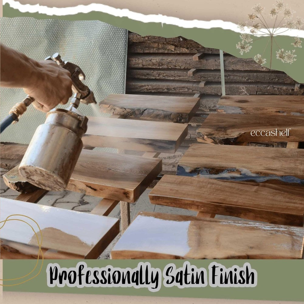 Rustic Solid Wood Live Edge Wall Shelves for Rooms and Bathrooms