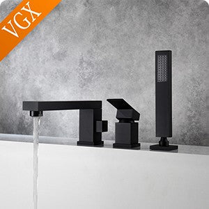 VGX Bathroom Faucets Luxury Gold Basin Mixer Sink Faucet Gourmet Washbasin Tapware Hot Cold Water Tap Brass Chrome Black Grey