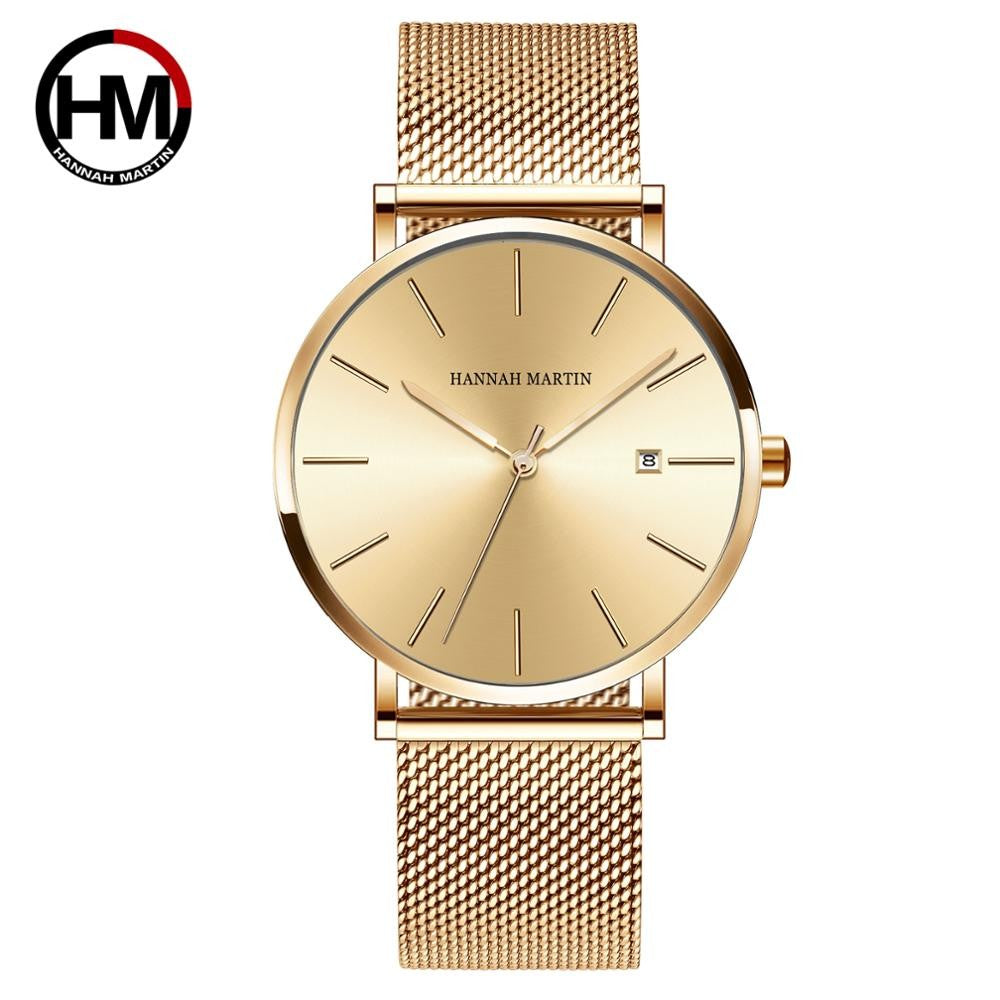 Classic Bauhaus Design Men Watch Dark Blue Japan Quartz Waterproof Stainless Steel Fashion Business Calendar Ultra Thin Watches