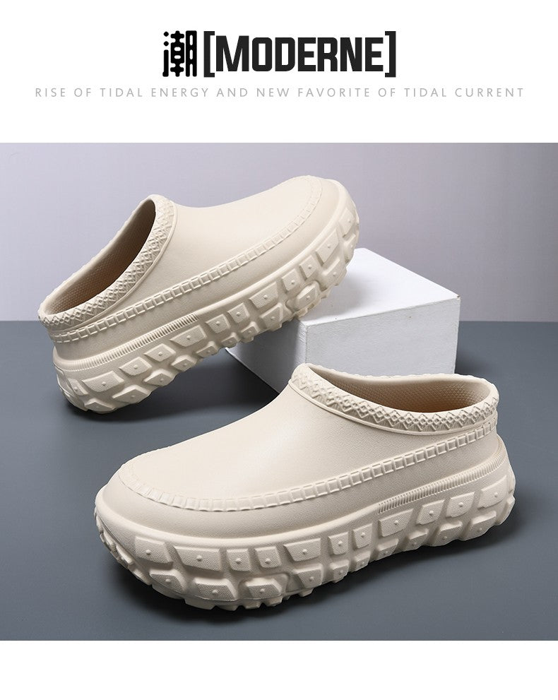 2025 New Men's Waterproof Non-slip Chef Shoes Lightweight Non-slip Wear-resistant Braid Toe Sandals Nurse Shoes