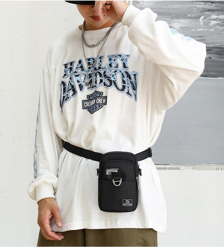Fashion 3 Layers Men Small Shoulder Bag High Quality Durable Nylon Male Handbag Portable Messenger Bag Flap Mini Waist Bag
