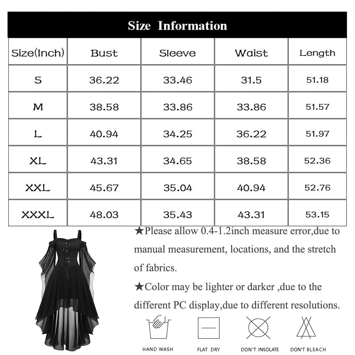 2024 New Women Fairy Skirt Plus Size Cold Shoulder Butterfly Sleeve Halloween Witch Gothic Dress Elegant Party Evening Dresses