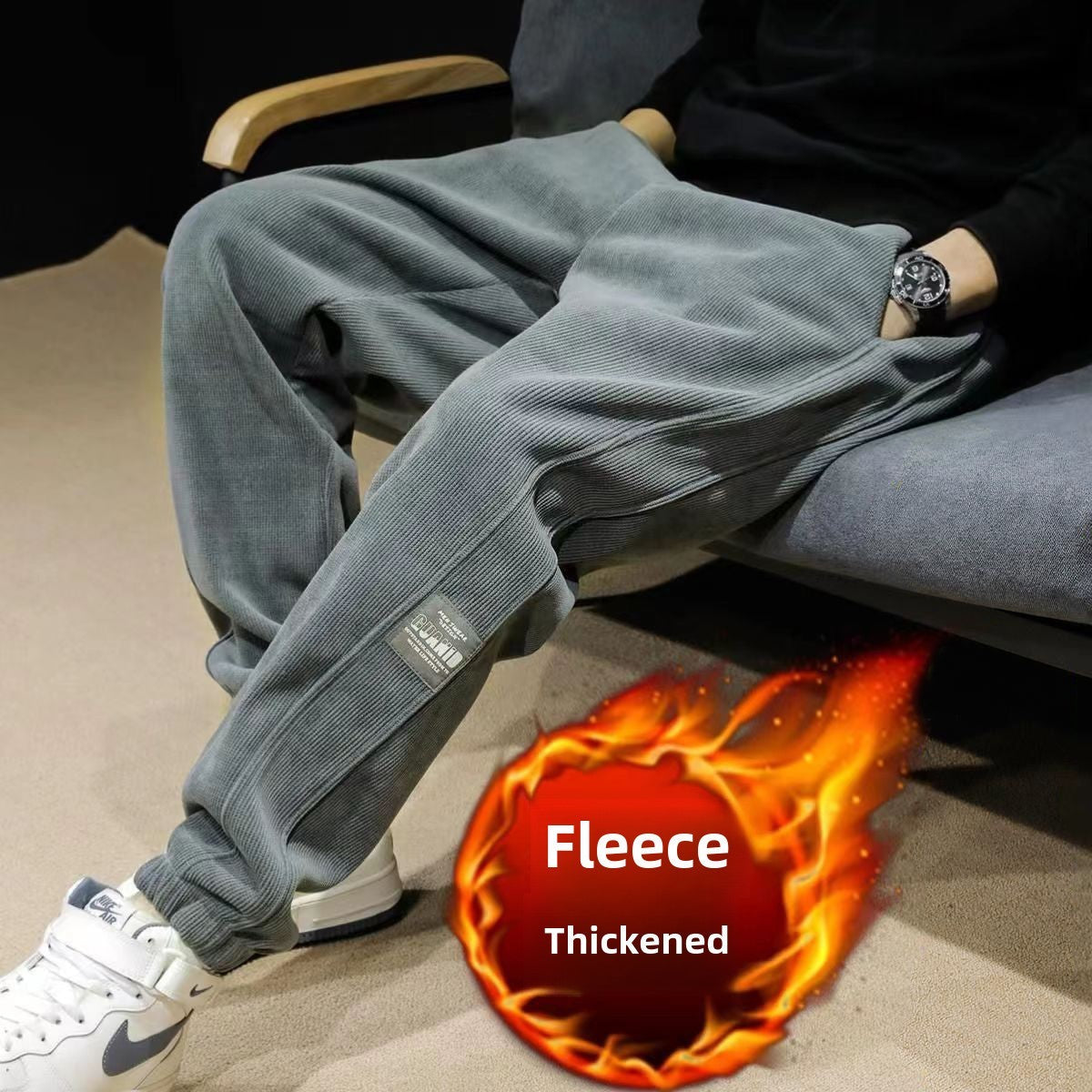 Autumn and Winter Men's Corduroy Casual Trousers Leggings Sweatpants Loose and Versatile Construction Site Pants Men's Trousers