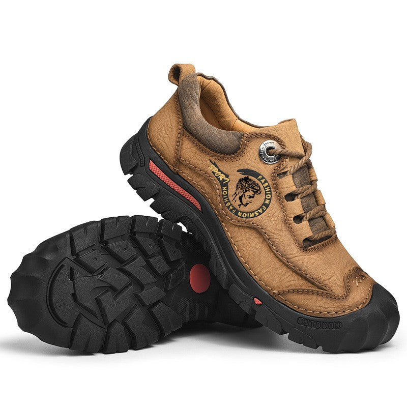 Outdoor Camping Hiking Shoes Men Genuine Leather Sports Sneakers Man Travel Casual Shoes Leisure Walking Climbing Men's Footwear