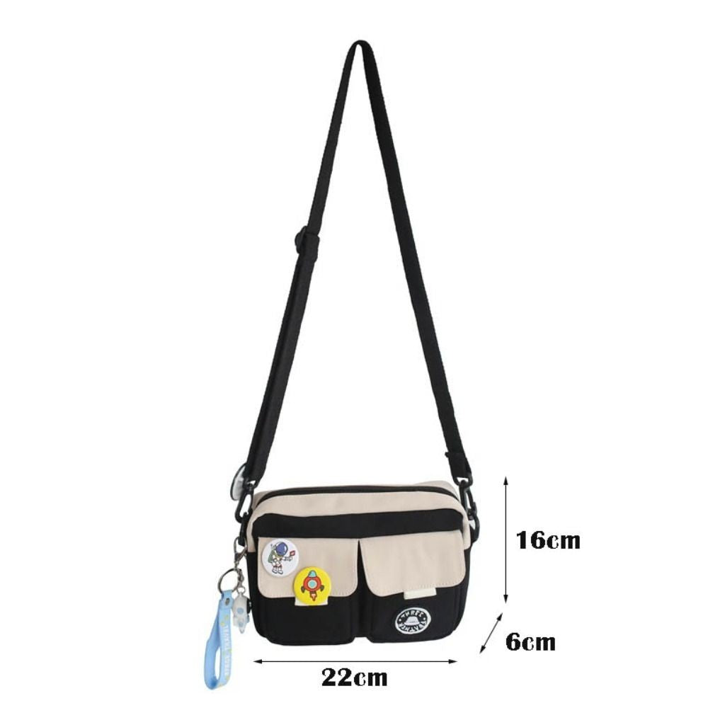 Fashion Versatile Men's Crossbody Bag Large Capacity Japanese Style Shoulder Bag Retro with Pendant Messenger Bag Unisex