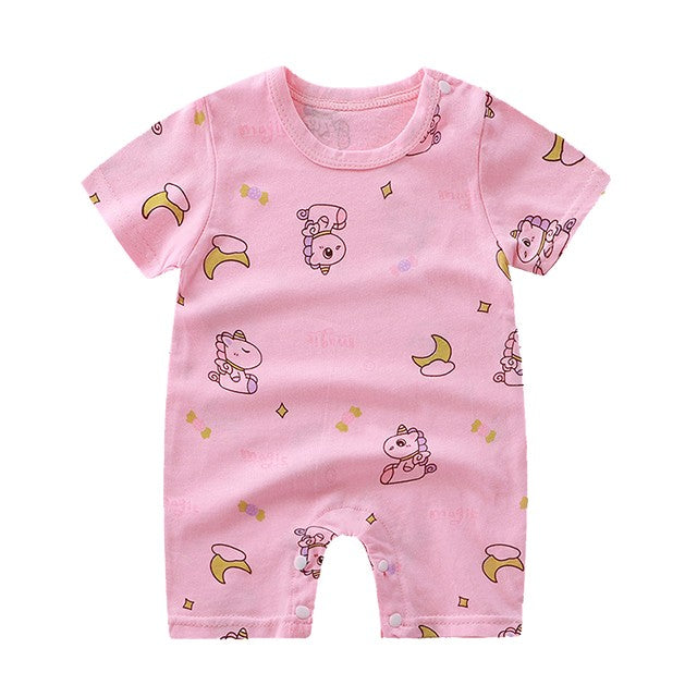 Newborn Baby Clothes Summer Short Sleeve Rompers Infant Boys Girls Cartoon Cotton Jumpsuit Toddler Thin Pajaodysuit For Newborns
