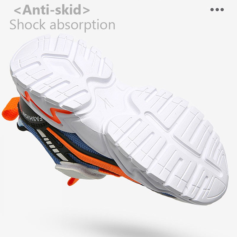Lightweight Children's Black Sneakers Breathable Mesh for Boys School Casual Walking Shoes Non slip Sport Kids Girl Running Shoe