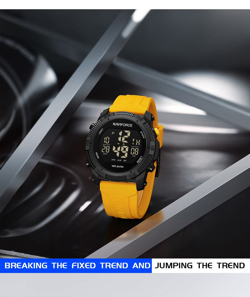 NAVIFORCE Brand Original Men Fashion Watch Water Resistant Personality Wristwatches Luxury Silicone Strap Electronic Clock 2024