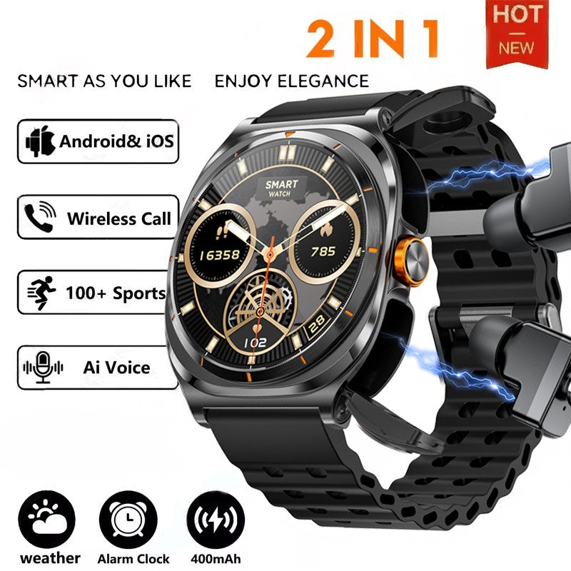 Bluetooth Call IP68 Waterproof 2025 New Upgraded 2-in-1 TWS Bluetooth Earphones Smart Watch For Men and Women Sports Smartwatch