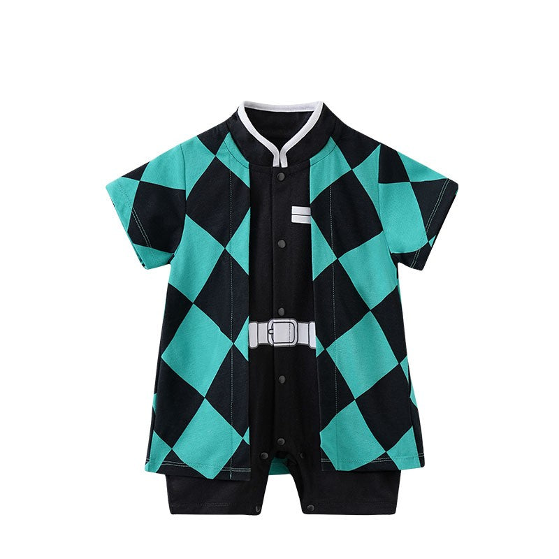 Cartoon Cosplay Outfit Baby Boy Girl Outfit Infant Clothes Toddler Costume Romper Jumpsuit 0-18 Months Newborn Short Sleeve baby