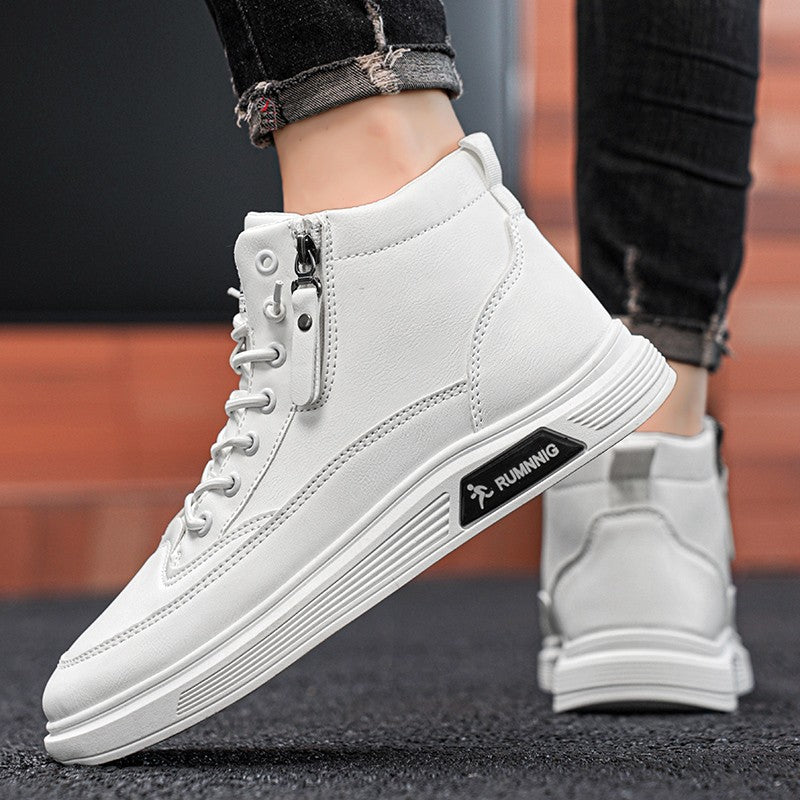 Versatile and trendy high-top shoes, white sneakers, outdoor light and casual shoes, student sports shoes, men's running shoes