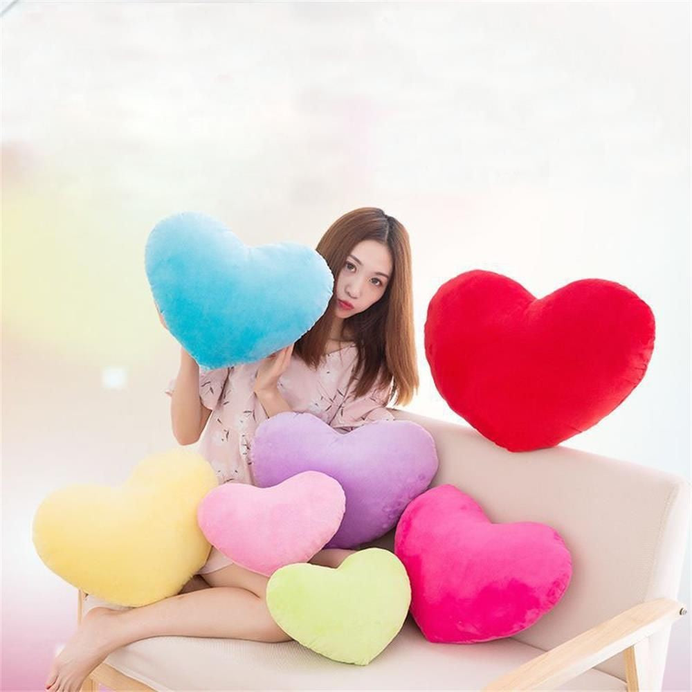 15//20cm Pink Soft Pillow Red Heart Shape Pillow Plush Pillow Valentines Day Throw Pillow Cotton Cushion Home Decor Lover Gift