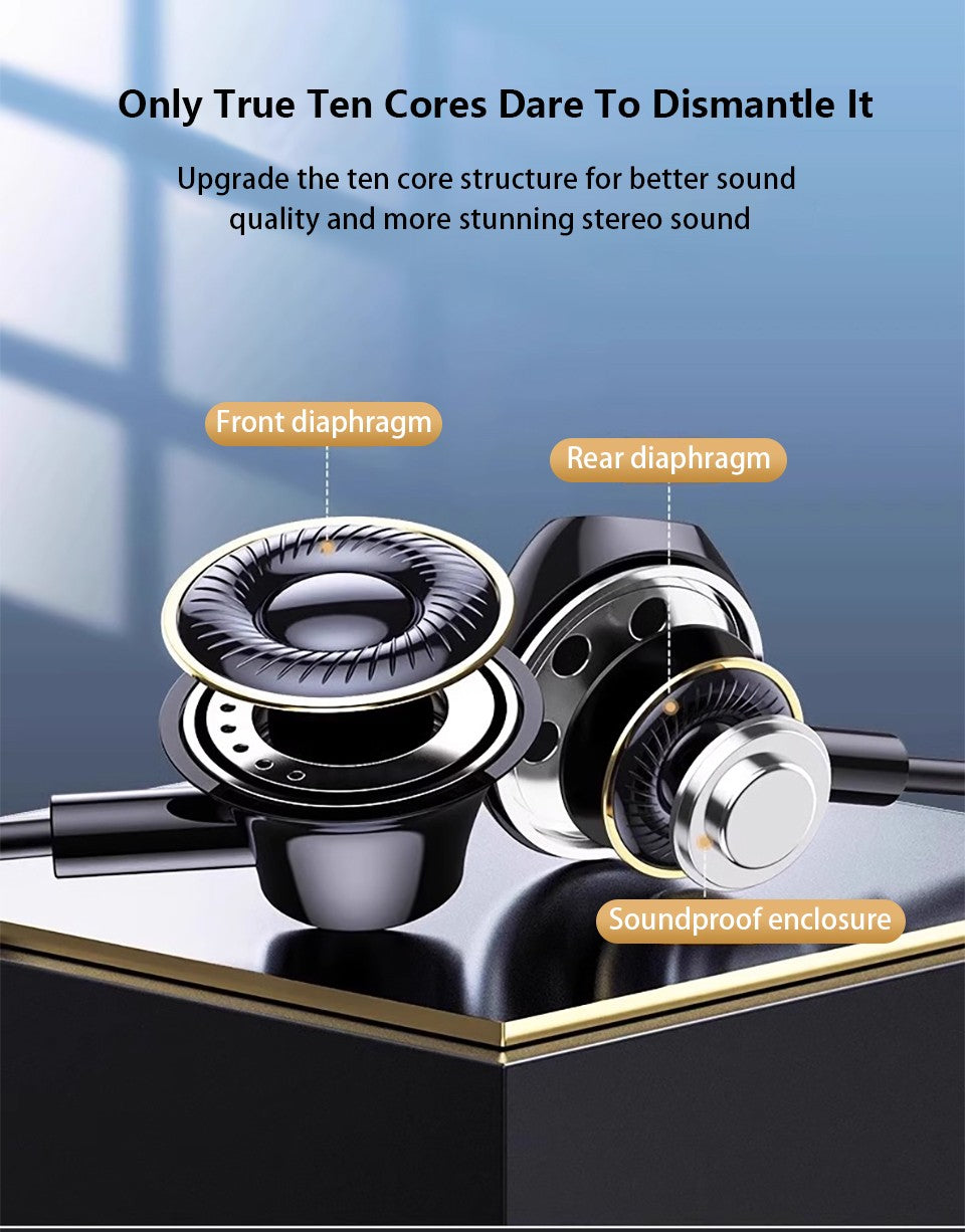 Wired Earphones USB Type C 3.5mm HiFi Headphones Bass Stereo With Volume Control Earbuds For Samsung Galaxy iPhone Huawei Xiaomi
