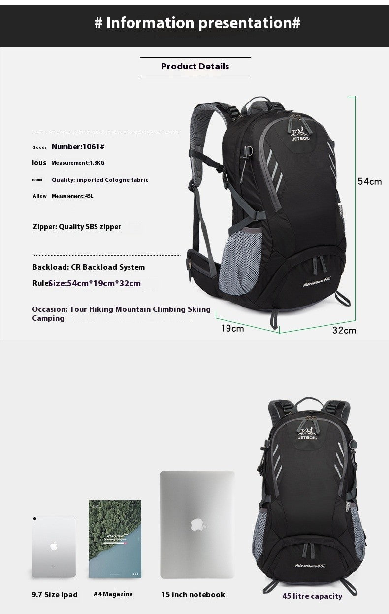 Hiking Backpacks Outdoor Waterproof Men and Women Mountaineering Travel Sports Backpack Large Capacity Camping Bag
