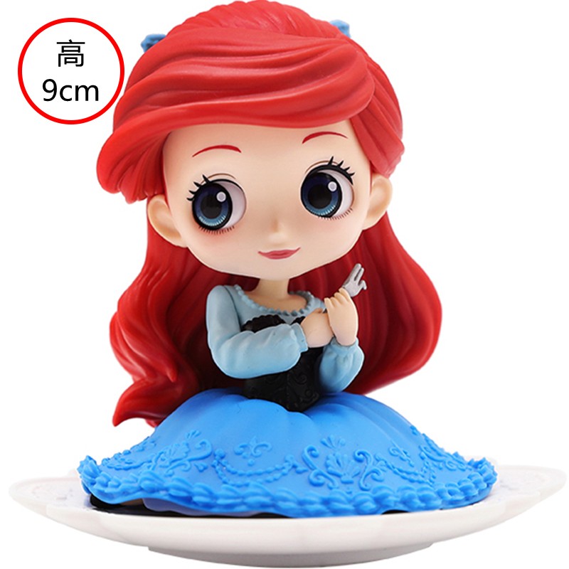 Bandai Disney The Little Mermaid Anime Qposket Characters Ariel Glitter Line Action Figure Collectible Model Toys Birthday Gift