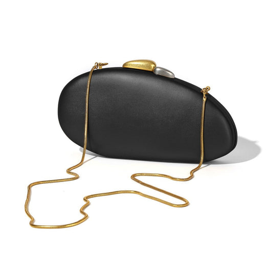 Designer Shell Shape Clutch Bag Women Evening Party Leather Handbag Metallic Closure Shoulder Crossbody Bags Small Dinner Purse