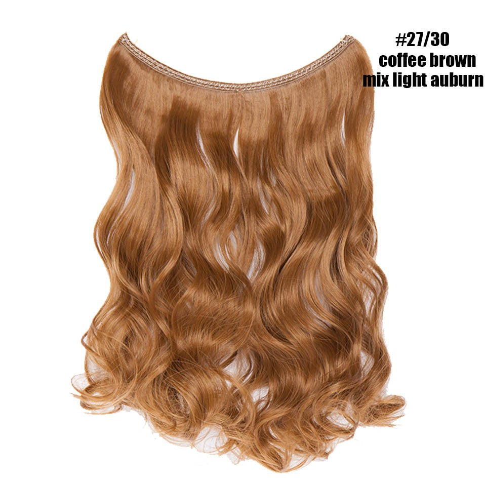 BENEHAIR Synthetic Invisible Wire No Clips In Hair Extensions Secret Fish Line Hairpieces Hair Extensions Fake Hair For Women