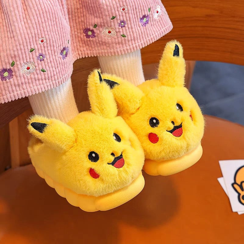 Lovely Cottonslippers Popular Design Cartoon Cottom Shoes Children's Fashion Cute Fall Winter Warmth Plush Slippers Girls Shoes