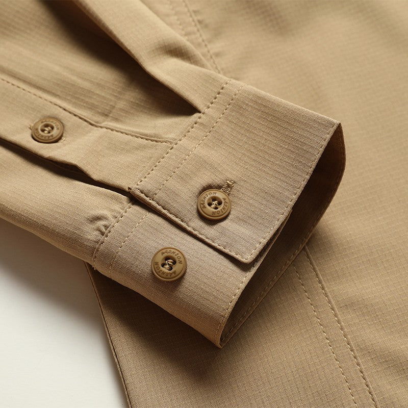 Summer Men Long Sleeve Cargo Breathable Shirt Mens Casual Tactic Military Shirts Men Multi Pocket Outdoor Hike Safari Work Shirt