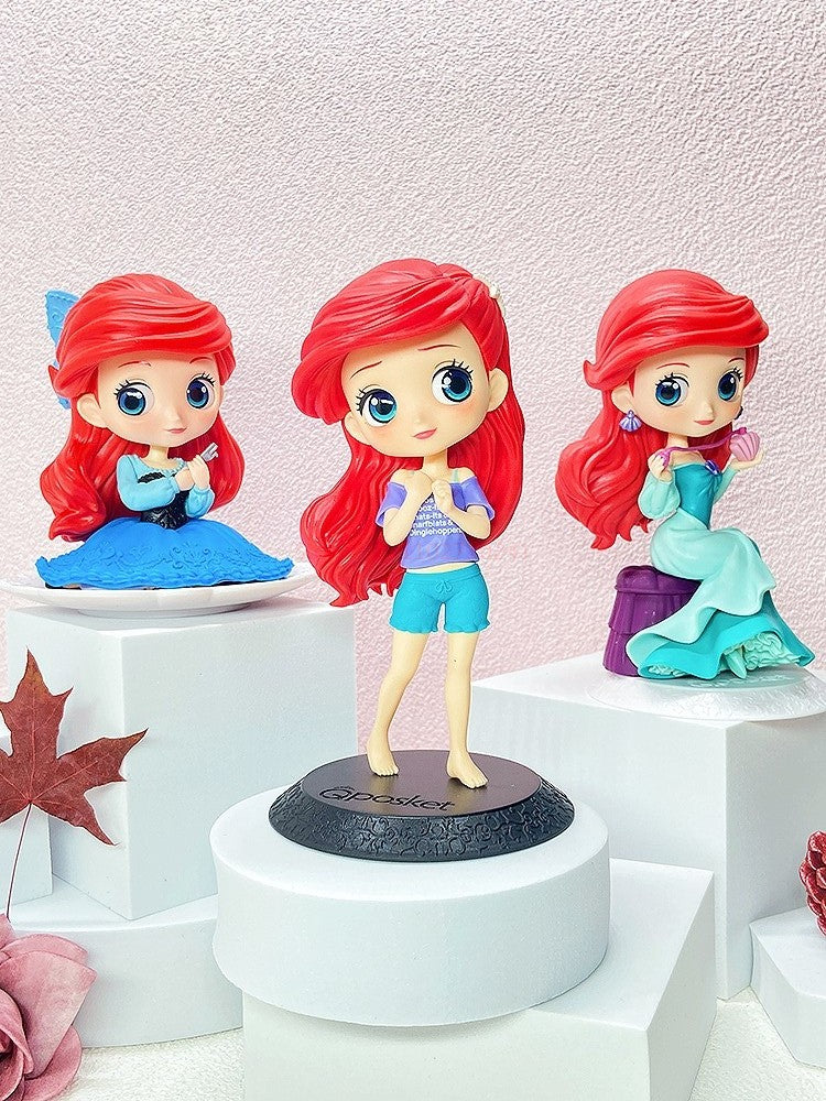 Bandai Disney The Little Mermaid Anime Qposket Characters Ariel Glitter Line Action Figure Collectible Model Toys Birthday Gift