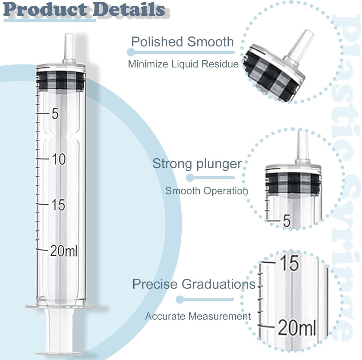 20pcs 5/10/20ml No Needle Plastic Syringe Glue Pet Feeding Liquid Cosmetics Measuring Refilling Tools Individually Packaged