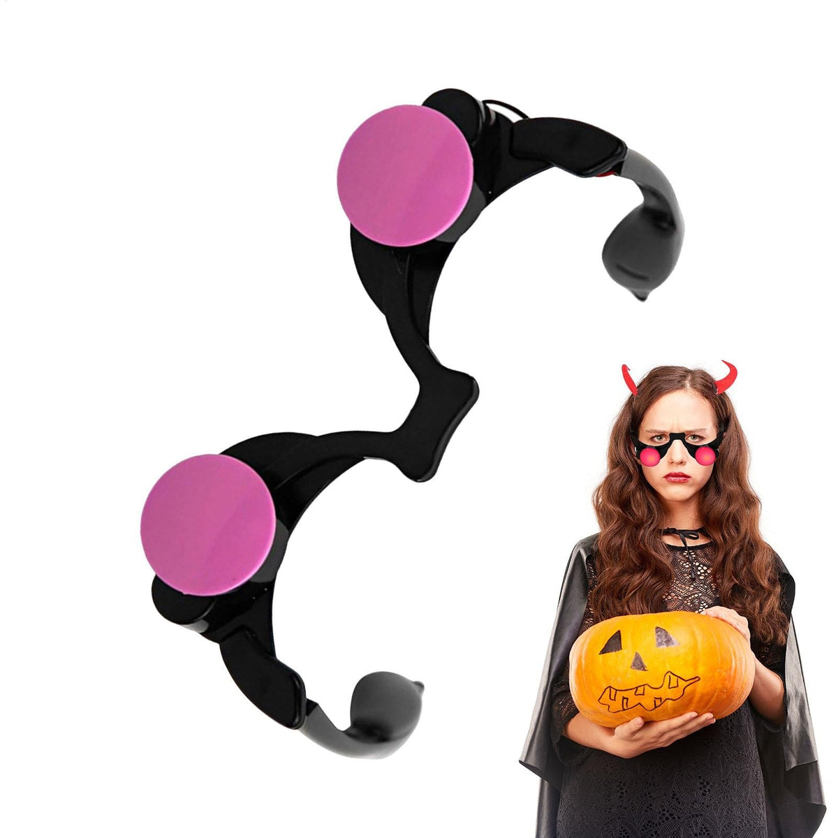Light Up LED Eyewearing Halloween Glow Glasses Scary Red Glowing Eyes LED Glasses Festive Halloween LED Glowing Eyeglasses