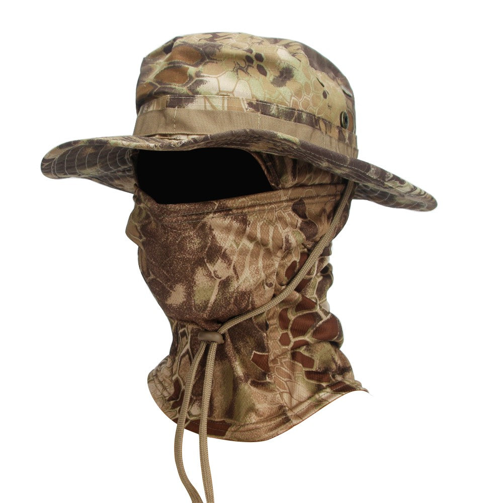 2Pcs/Set Wide-brimmed Hat Balaclava Mixed Set Men Sunscreen Boonie Cap Outdoors Hiking Camping Fishing Hat Sun Hat Fisherman Hat