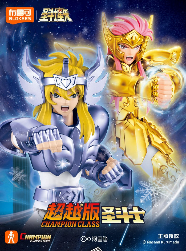 Blokees Saint Seiya Cygnus Hyoga Pegasus Seiya Knights of Zodiac Aquarius Camus Aries Mu Action Figures Anime Model Statue Toys