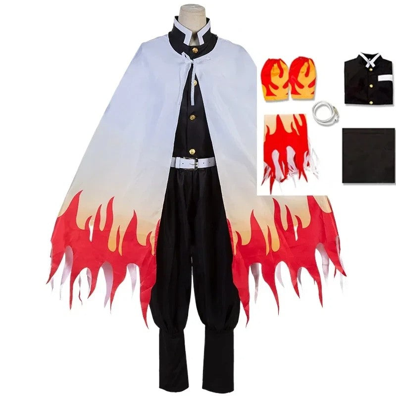 2026 Anime Rengoku Kyojuro Cosplay Costumes Train Mugen Robe Suits For Wigs Cos Outfit Party