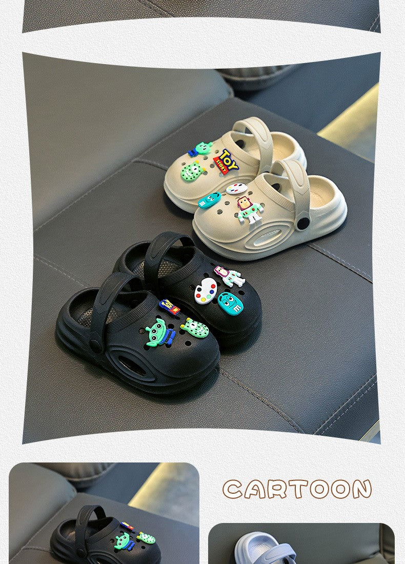 Children's Slippers New Home Girls Baby Indoor Non-slip Boys Cool Slippers Go Out Boys Hole Shoes